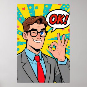Man die OK zegt Pop Art Poster
