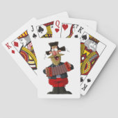 Man die op de accordeon speelt pokerkaarten (Achterkant)
