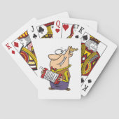 Man die op de accordeon speelt pokerkaarten (Achterkant)