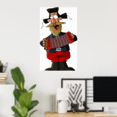 Man die op de accordeon speelt poster (Thuiskantoor)