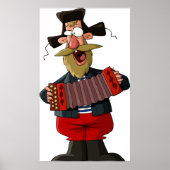 Man die op de accordeon speelt poster (Voorkant)