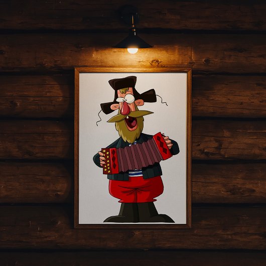 Man die op de accordeon speelt poster