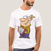 Man die op de Accordeon Speelt T-shirt (Voorkant)