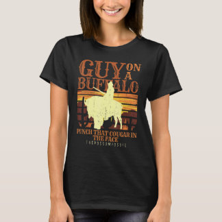 Man Die op een Buffel Opossum Possee Grafische Mem T-shirt