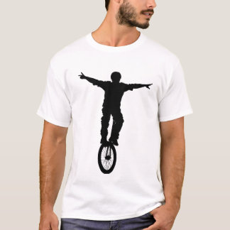 Man die op een eenwieler rijdt Silhouet T-shirt