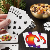 Man die poseert pokerkaarten (Insitu)