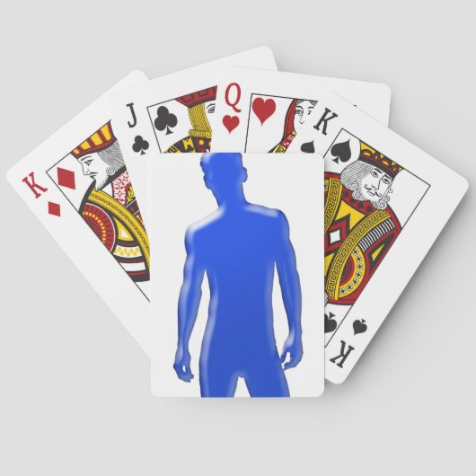 Man die poseert speelkaarten (Achterkant)