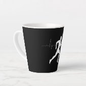 Man die Runners Silhouette HeartBeat Lijn in werki Latte Mok (Linkerhoek)