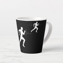 Man die Runners Silhouette HeartBeat Lijn in werki Latte Mok