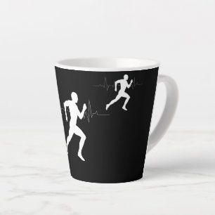 Man die Runners Silhouette HeartBeat Lijn in werki Latte Mok