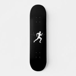 Man die Runners Silhouette HeartBeat Lijn in werki Persoonlijk Skateboard