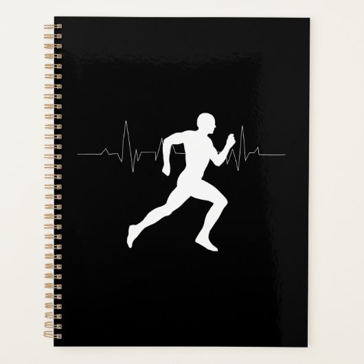 Man die Runners Silhouette HeartBeat Lijn in werki Planner (Voorkant)