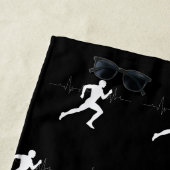 Man die Runners Silhouette HeartBeat Lijn in werki Strandlaken (In situ)