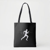 Man die Runners Silhouette HeartBeat Lijn in werki Tote Bag (Voorkant)