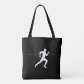 Man die Runners Silhouette HeartBeat Lijn in werki Tote Bag (Achterkant)