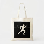 Man die Runners Silhouette HeartBeat Lijn in werki Tote Bag (Voorkant)