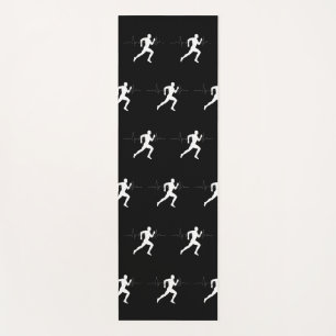 Man die Runners Silhouette HeartBeat Lijn in werki Yogamat
