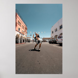 Man die skateboard speelt poster