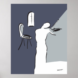 Man die Violin speelt. Poster