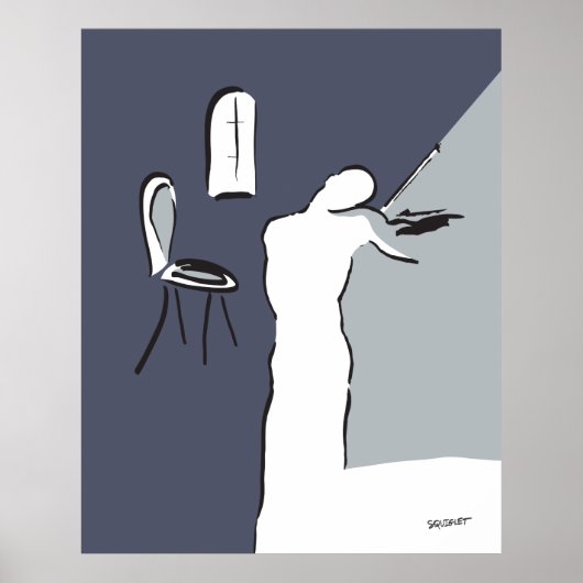 Man die Violin speelt. Poster (Voorkant)