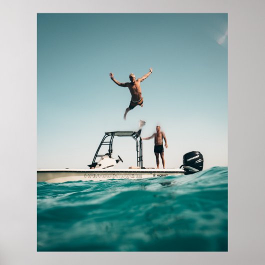 Man diving on pool poster (Voorkant)