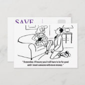 Man doet een goudgraver vrouw een aanzoek, hilaris save the date (Voorkant / Achterkant)