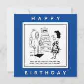 Man Dons Scuba Diving Outfit to Feed Fish Cartoon. Kaart (Voorkant)