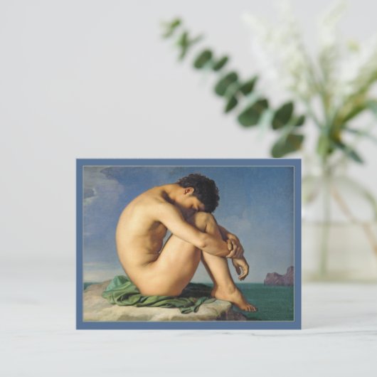 Man door het Zee van Flandrin Briefkaart (Staand voorkant)