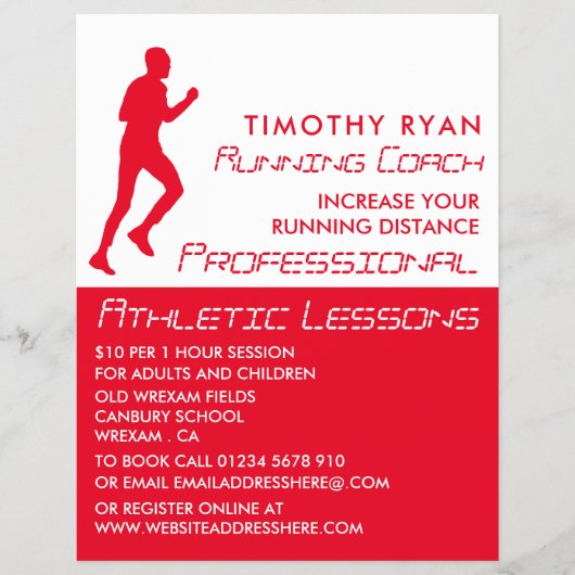 Man draait, Athletics Lesson Adverteren Flyer (Voorkant)
