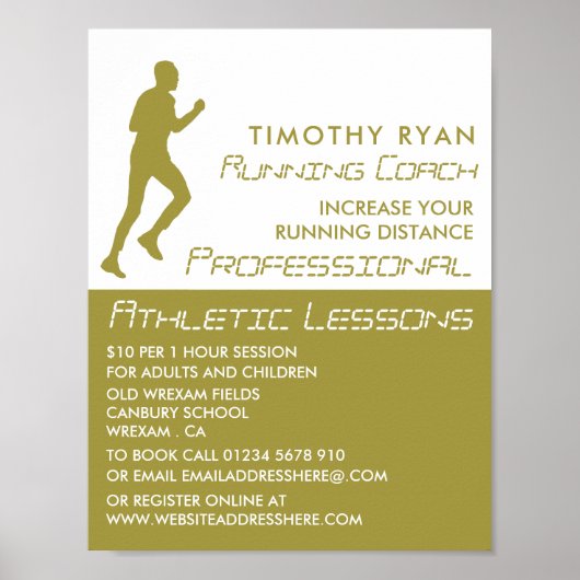 Man draait, Athletics Lesson Adverteren Poster (Voorkant)