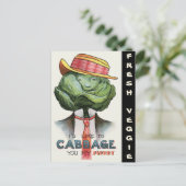man "DRESSED" CABBAGE-HOOFDKOP Briefkaart (Staand voorkant)