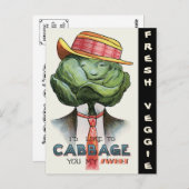 man "DRESSED" CABBAGE-HOOFDKOP Briefkaart (Voorkant / Achterkant)