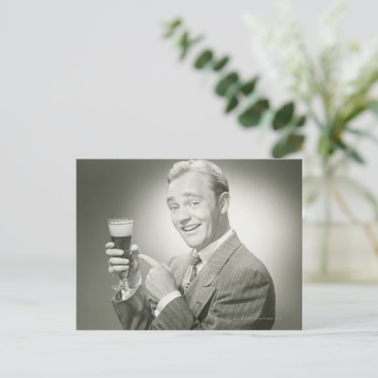 Man Drink Briefkaart (Staand voorkant)