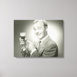Man Drink Canvas Afdruk