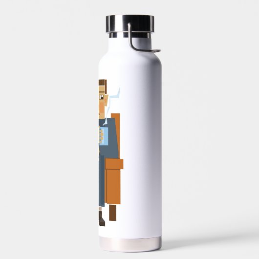 Man drink koffiefles waterfles (Links)