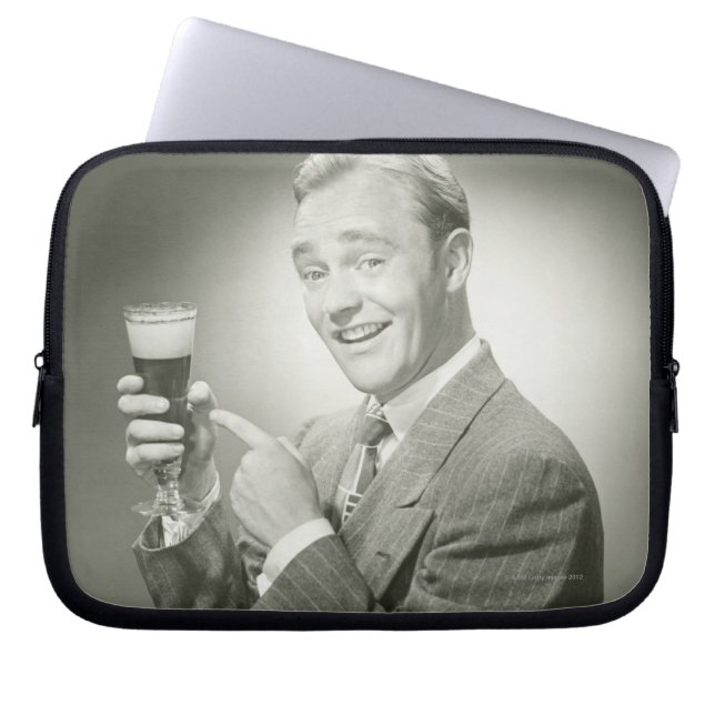 Man Drink Laptop Sleeve (Voorkant)