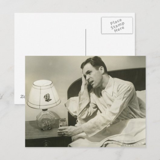 Man Drink water Briefkaart (Voorkant / Achterkant)