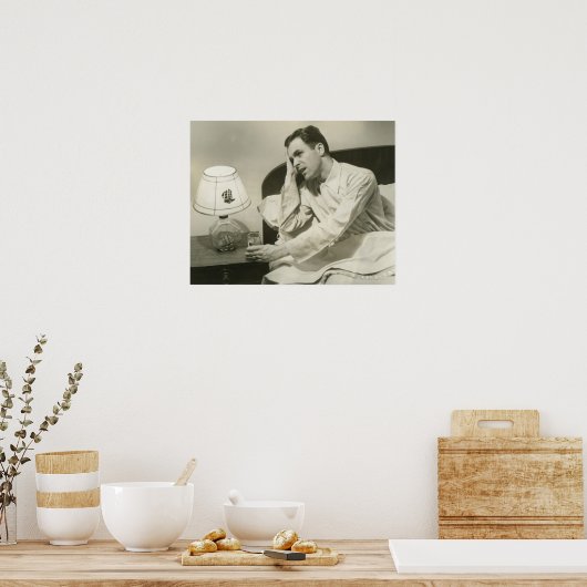 Man Drink water Poster (Keuken)