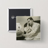 Man Drink water Vierkante Button 5,1 Cm (Voorkant /achterkant)