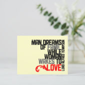 Man dromen van roem... typografisch ontwerp briefkaart (Staand voorkant)