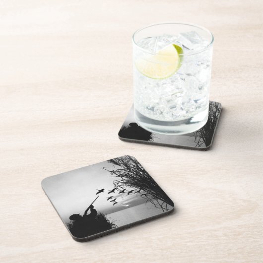 Man Duck Hunting Bier Onderzetter (Rechterzijde)