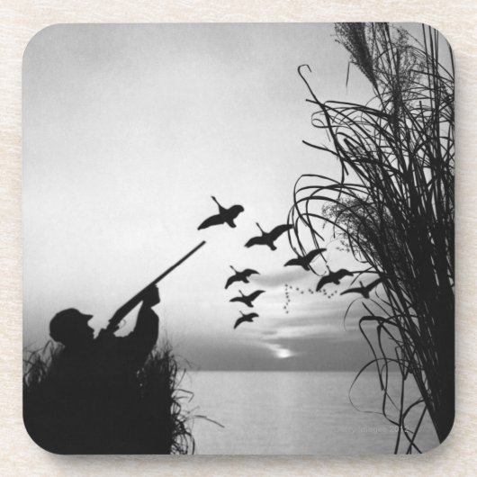 Man Duck Hunting Bier Onderzetter (Voorkant)