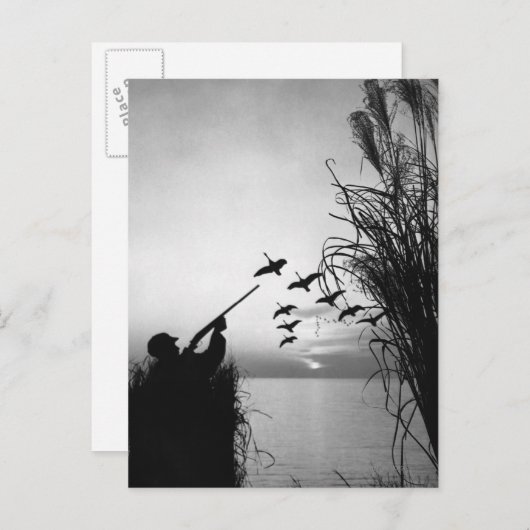 Man Duck Hunting Briefkaart (Voorkant / Achterkant)