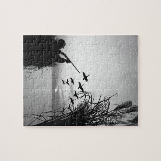 Man Duck Hunting Legpuzzel (Horizontaal)