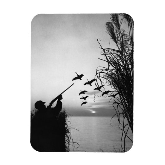Man Duck Hunting Magneet (Verticaal)