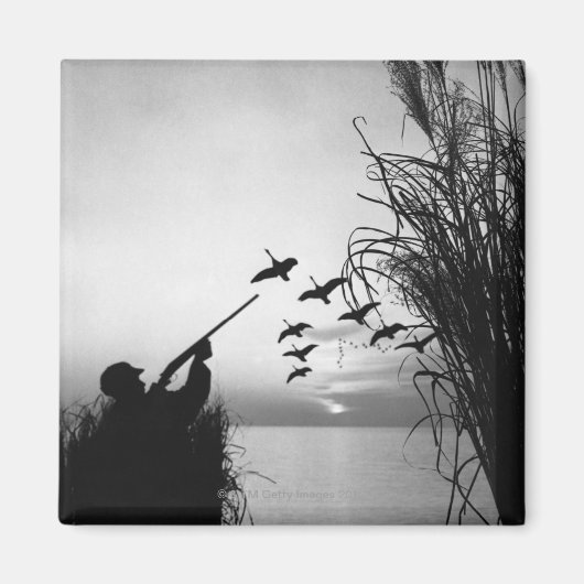 Man Duck Hunting Magneet (Voorkant)