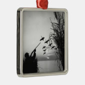 Man Duck Hunting Metalen Ornament (Rechts)