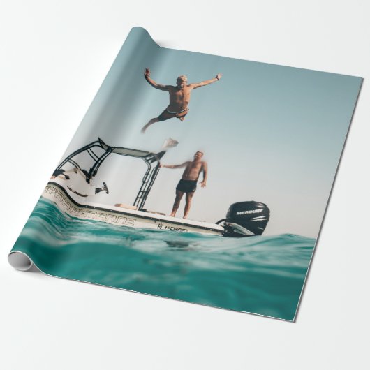 Man duiken op pool cadeaupapier (Uitgerold)