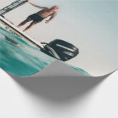 Man duiken op pool cadeaupapier (Hoek)