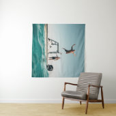 Man duiken op pool wandkleed (In Situ (horizontaal))
